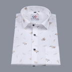 Plax Linen Cotton Micro Floral Print Men Shirt