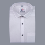 Cotton Classic Plain White Men Shirt