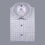 Pure Cotton 100% Brown Check Men Shirt