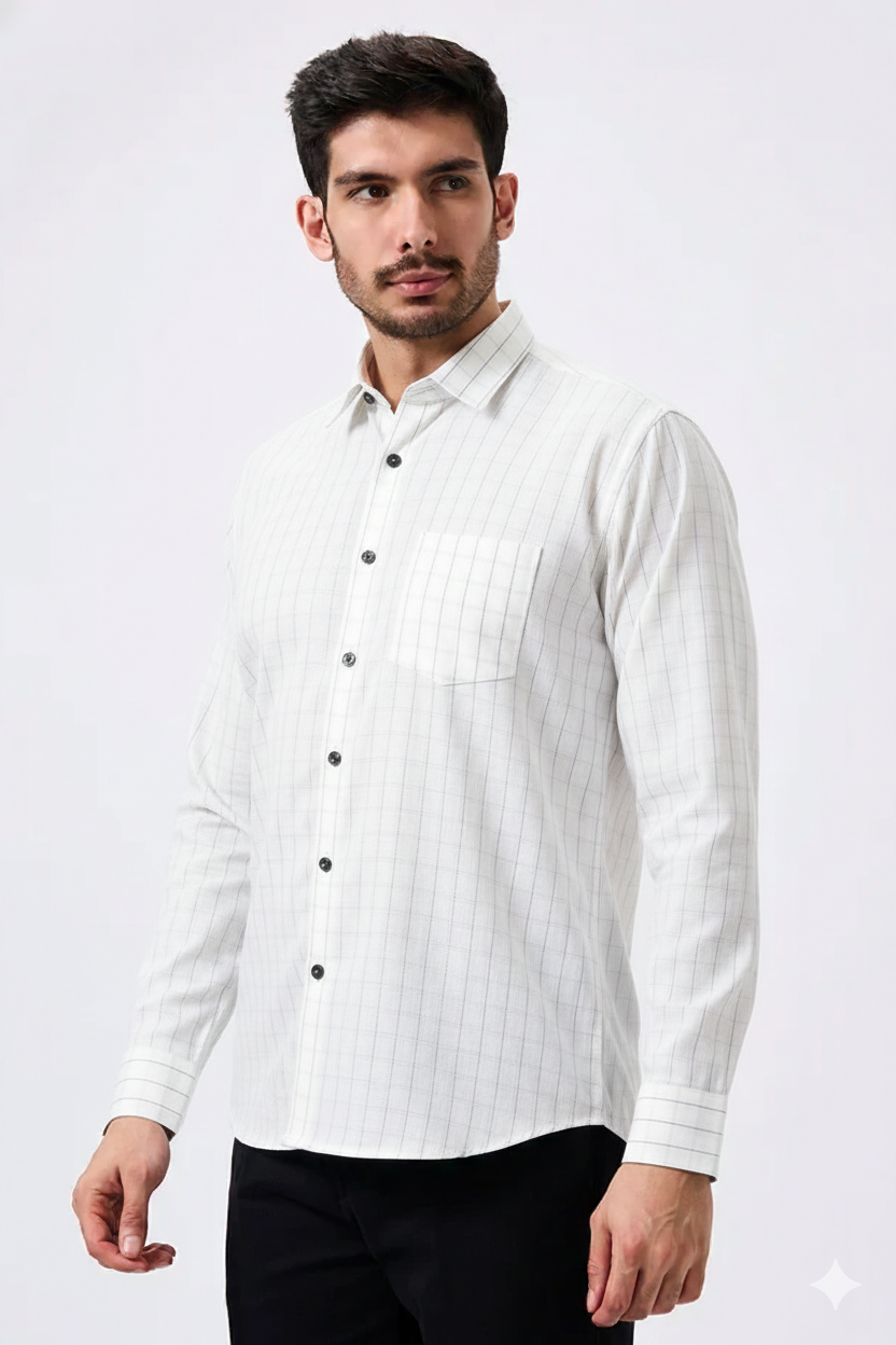 Plax Linen Cotton Gray Lining Shirt