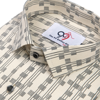 Premium Printed Cream Color Men Shirt