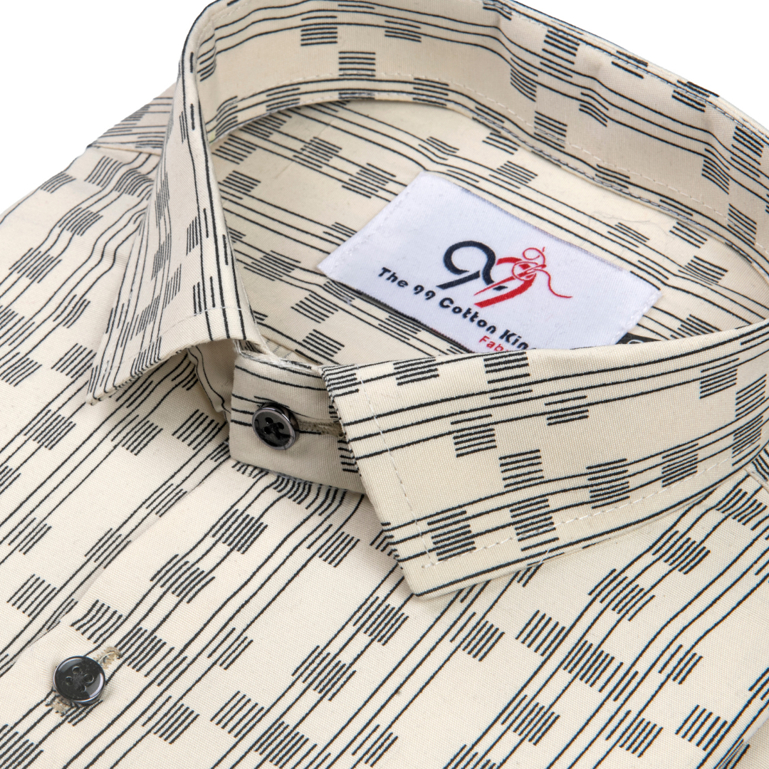 Premium Printed Cream Color Men Shirt