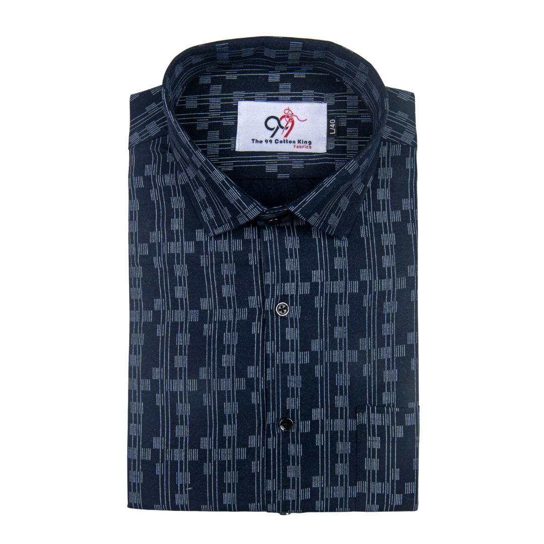 Premium Printed Blue Color Men Shirt