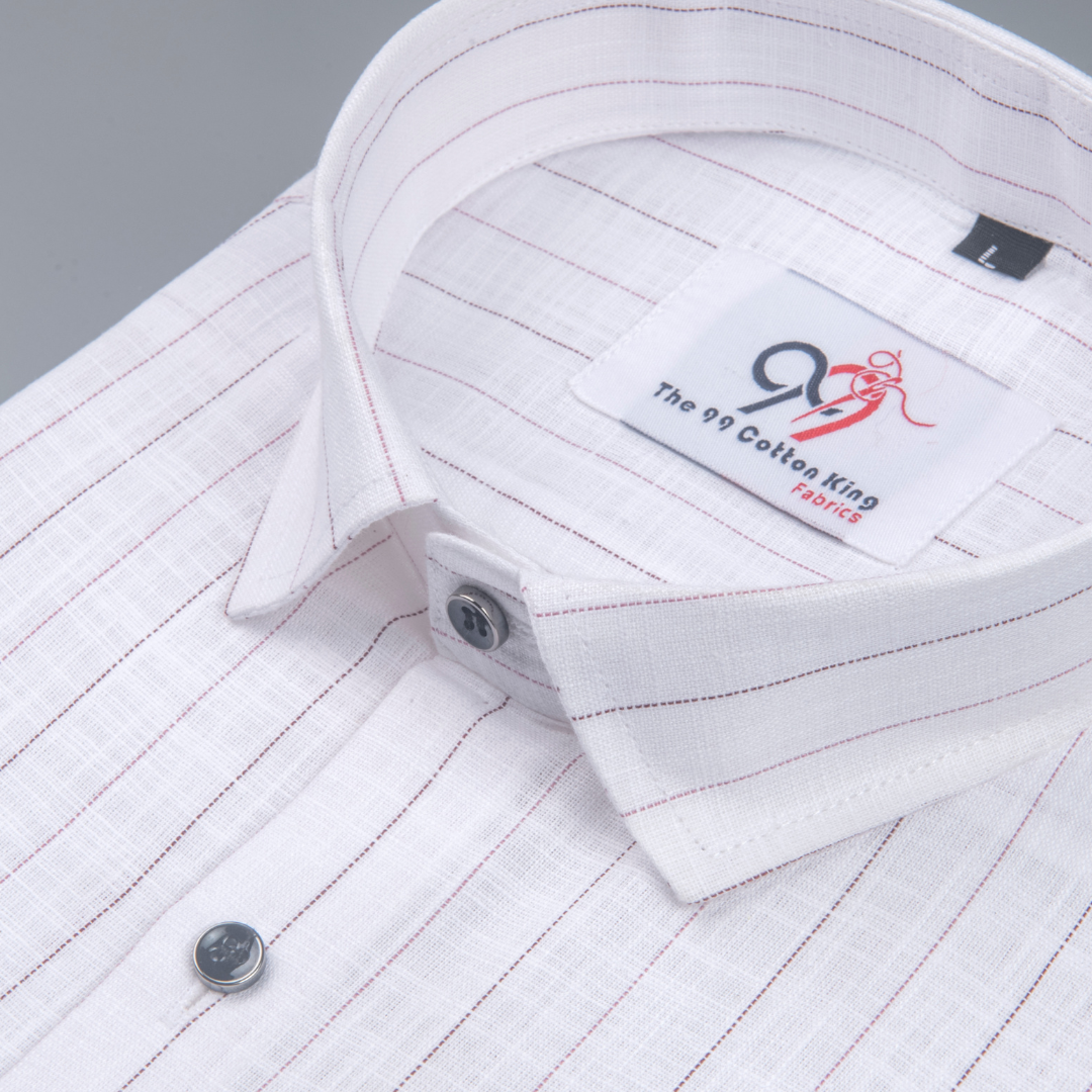 Flax Linan Cotton Midiam Line Pink Colour Men Shirt