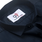 Premium Linen Blue Sky Color Plain Shirt - Full Sleeves