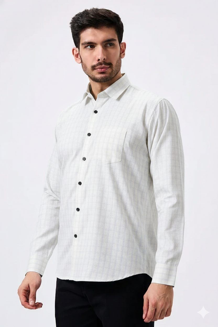 Plax Linen Cotton Sky Lining Shirt