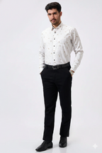 Plax Linen Cotton Micro Floral Print Men Shirt