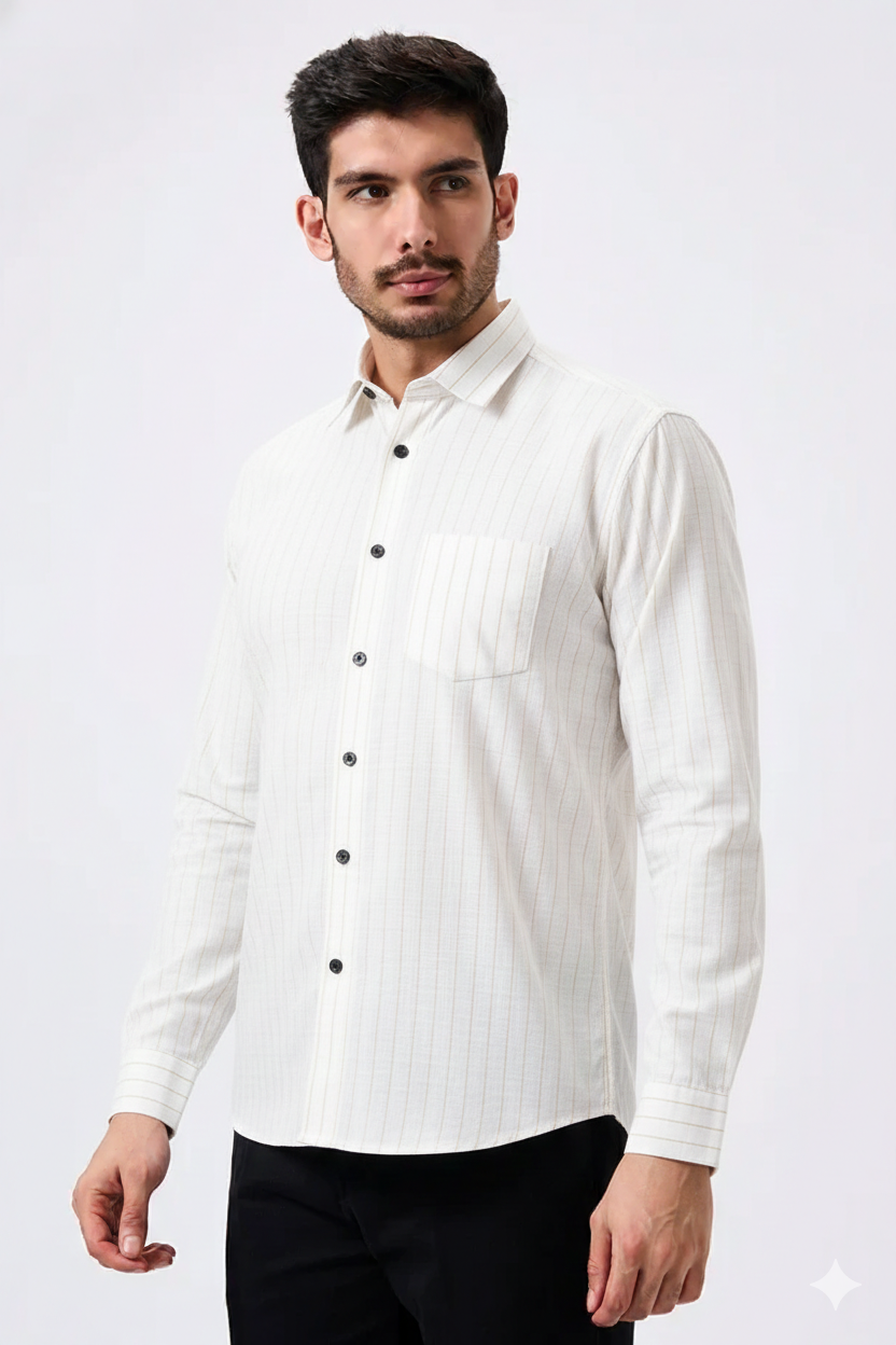 Plax Linen Cotton Golden Lining Shirt