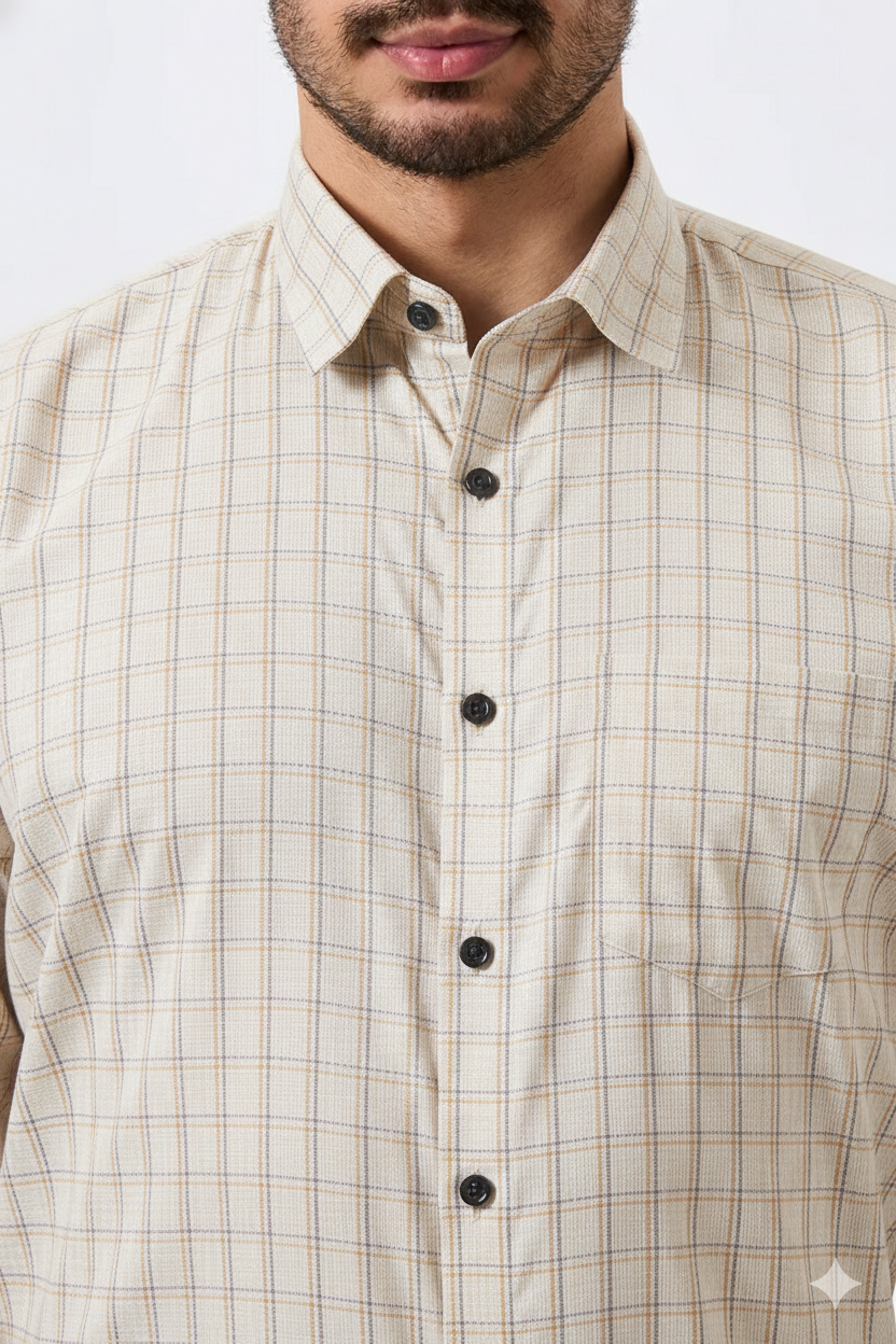 Flax Cotton Linen Striped Chandan Color