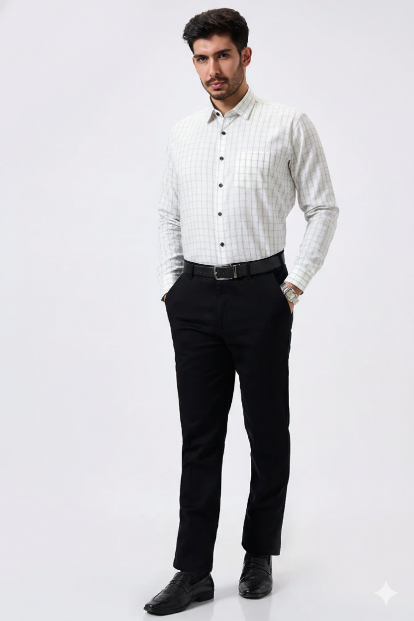 Plax Linen Cotton Gray Lining Shirt