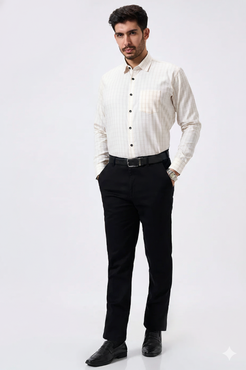 Plax Linen Cotton Golden Lining Shirt