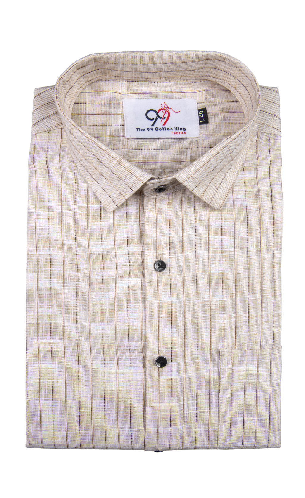 Flax Cotton Linen Striped Chandan Color
