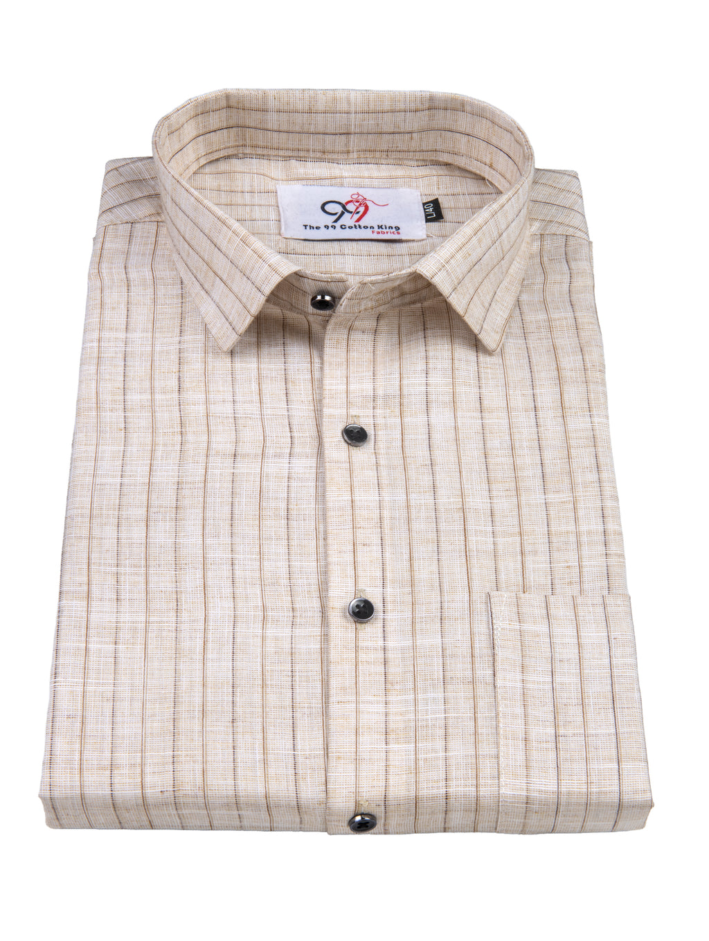 Flax Cotton Linen Striped Chandan Color