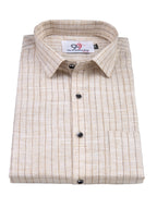 Flax Cotton Linen Striped Chandan Color