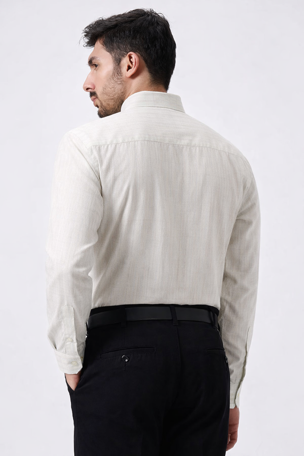 Cotton Slik Light Gray Colour Men Shirt