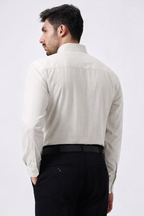 Cotton Slik Light Gray Colour Men Shirt