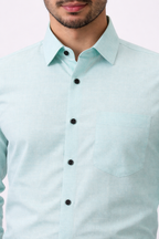 Premium Linen Slub Gray Color Plain Shirt - Full Sleeves