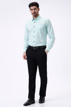 Premium Linen Slub Gray Color Plain Shirt - Full Sleeves