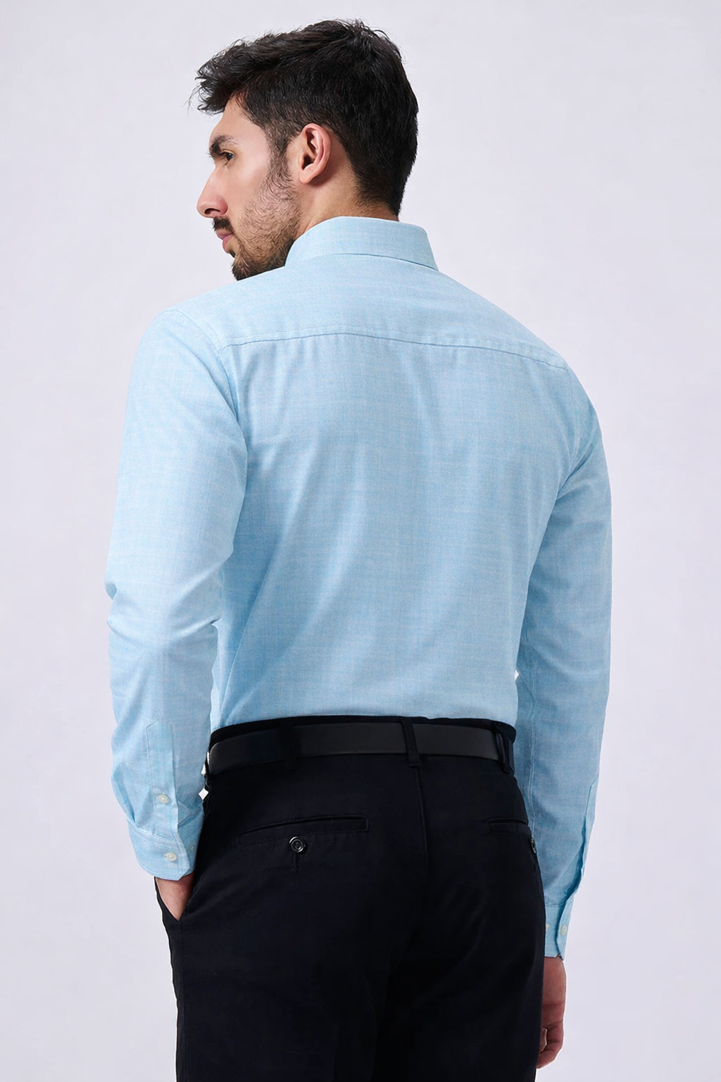 Premium Linen Slub Gray Color Plain Shirt - Full Sleeves