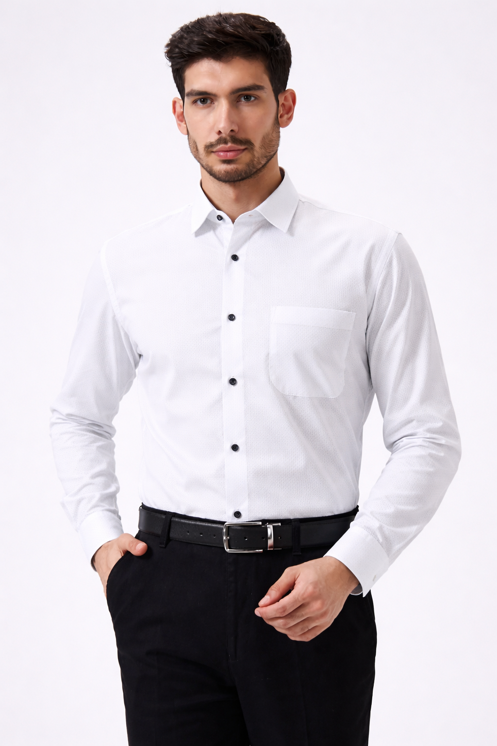 Cotton Slik Light Gray Colour Men Shirt