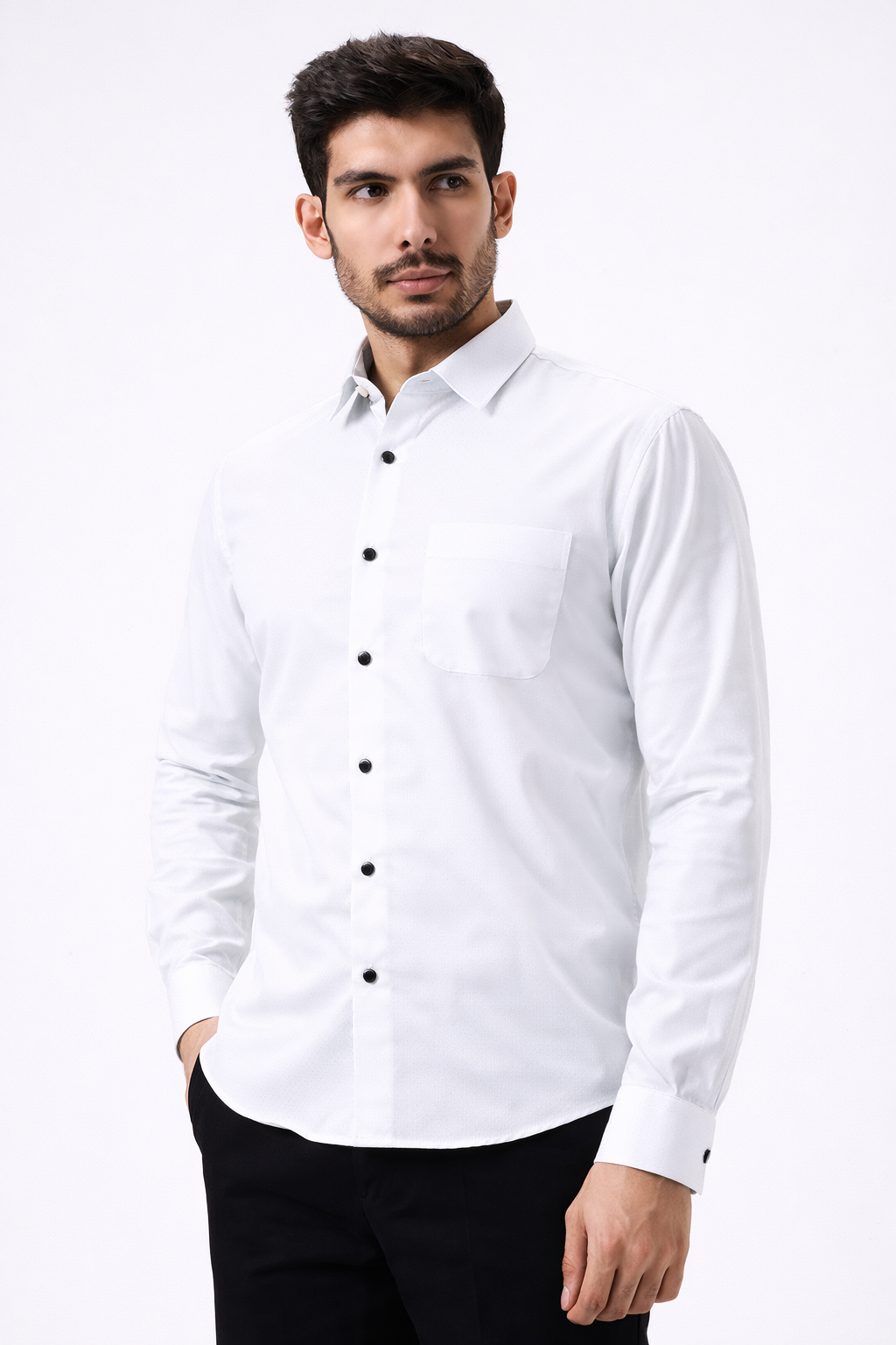 Cotton Slik Light Gray Colour Men Shirt