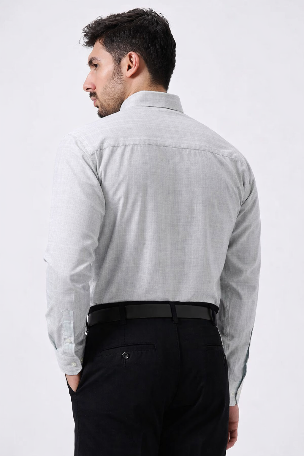 Cotton Slik Light Gray Colour Men Shirt