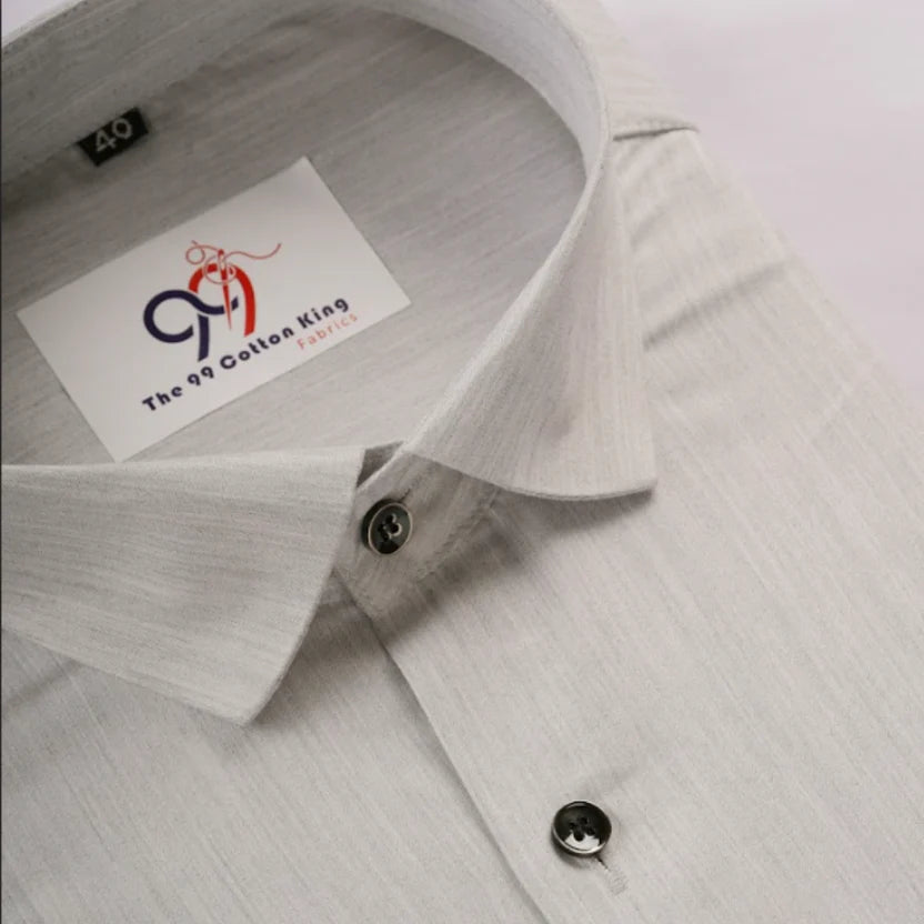 Cotton Slik Light Gray Colour Men Shirt
