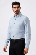 Premium Linen Slub Gray Color Plain Shirt - Full Sleeves