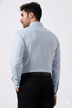 Premium Linen Slub Gray Color Plain Shirt - Full Sleeves