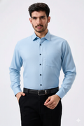 Premium Linen Slub Gray Color Plain Shirt - Full Sleeves