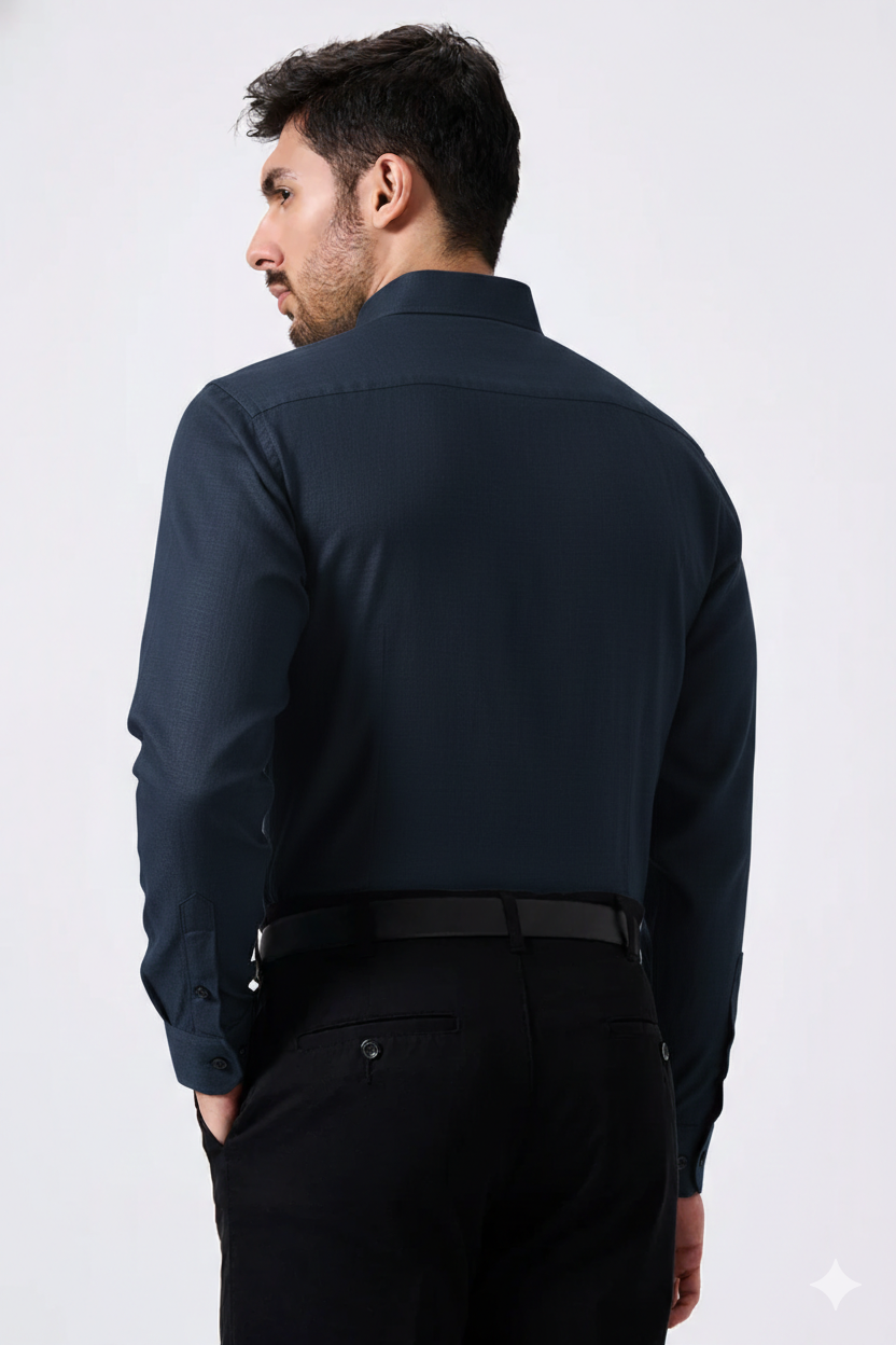 Premium Linen Slub Red Color Plain Shirt - Full Sleeves