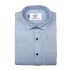 Premium Linen Slub Gray Color Plain Shirt - Full Sleeves
