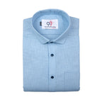 Premium Linen Slub Gray Color Plain Shirt - Full Sleeves